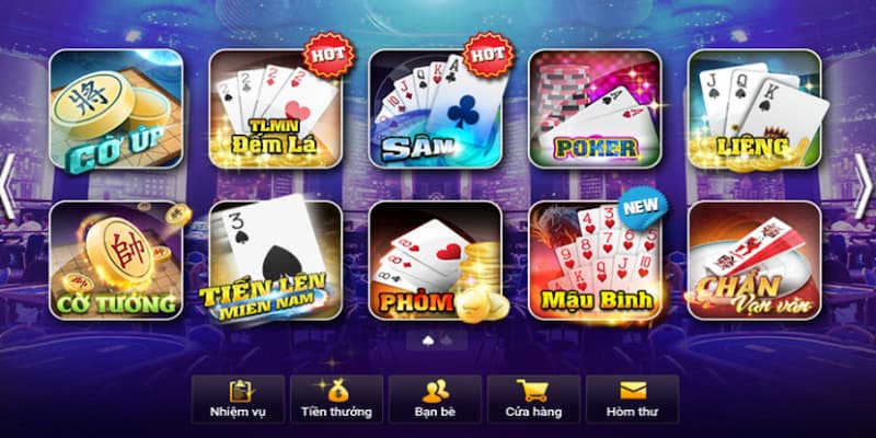 Các tựa game hot tại game bài đổi thưởng 33win